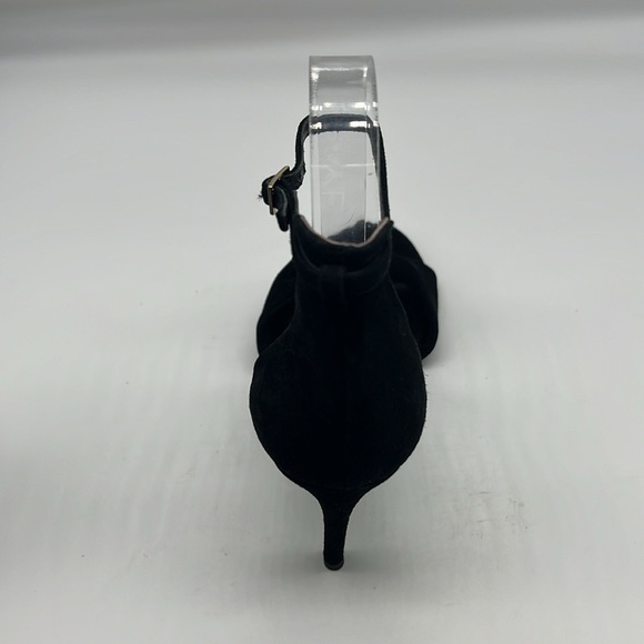 RAYE - Jennifer Black Suede Twist Open Toe Adjustable Ankle Straps Heels Size 9 - Picture 12 of 14